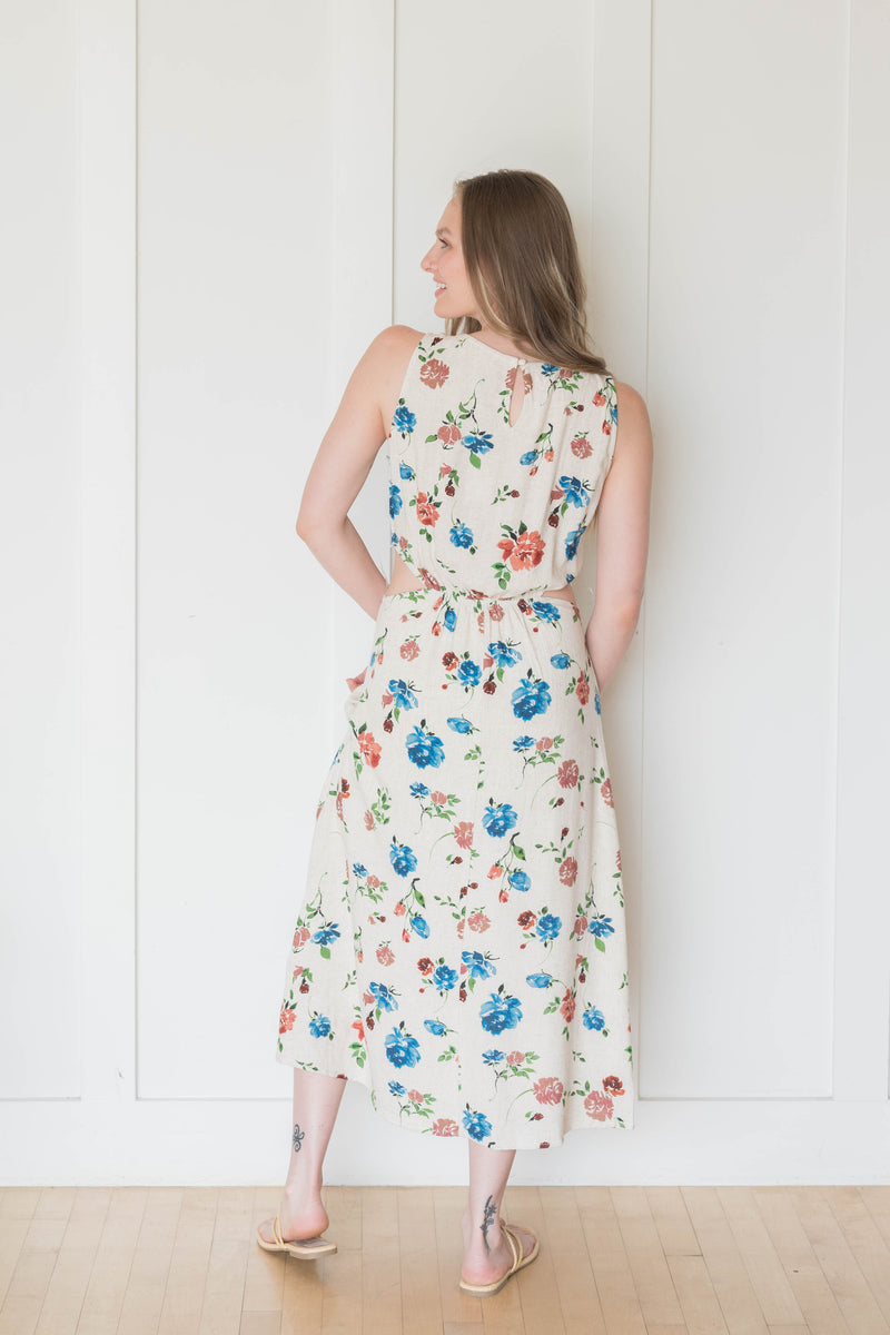 Burning Flower Midi Dress