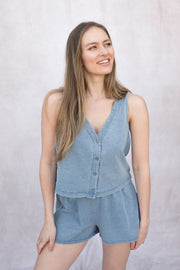 solace jersey denim top