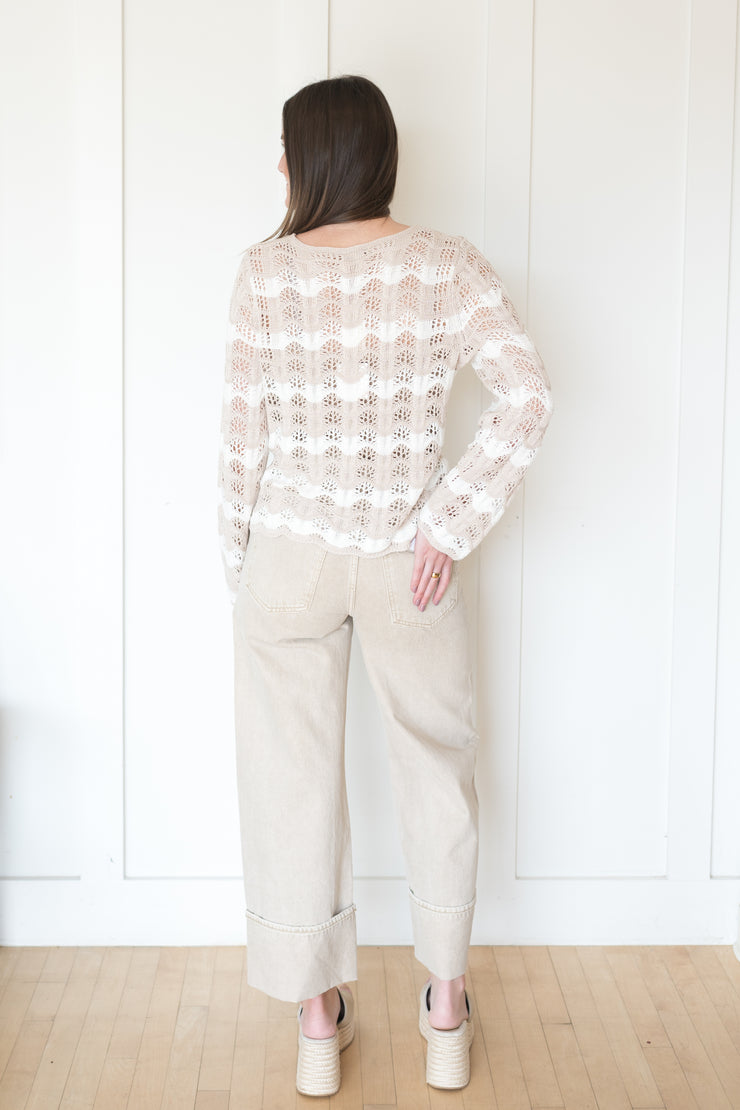 azura stripe crochet sweater