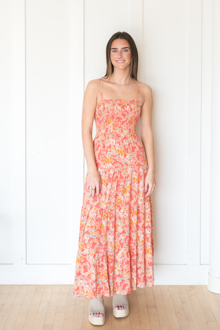 balos jardin floral midi dress