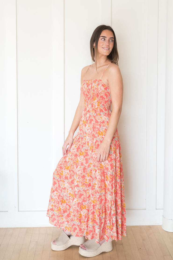 balos jardin floral midi dress
