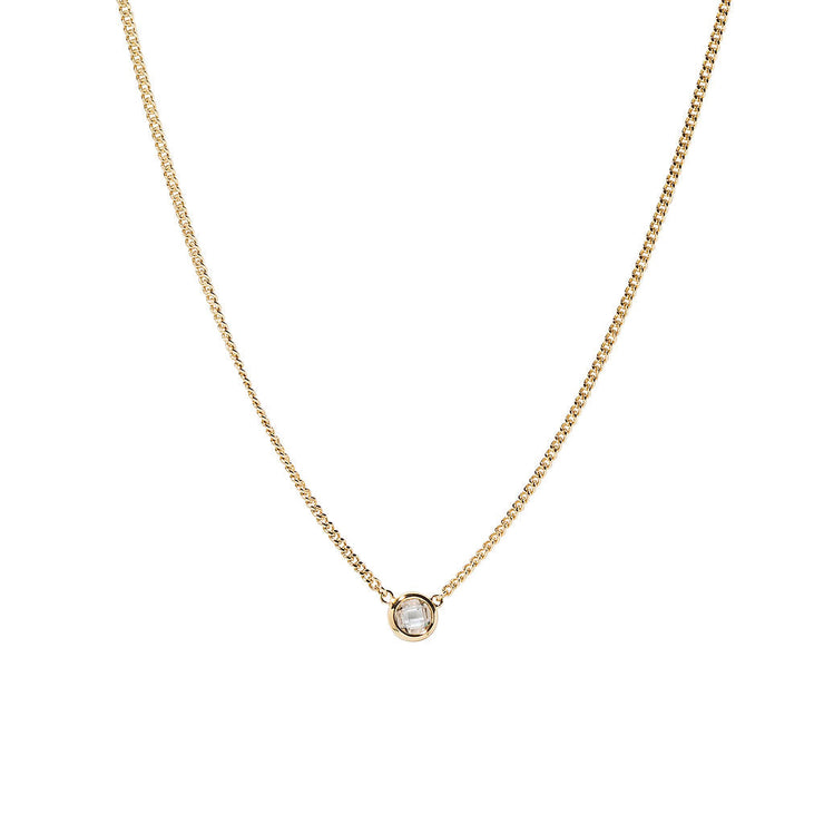 cali round bezel necklace