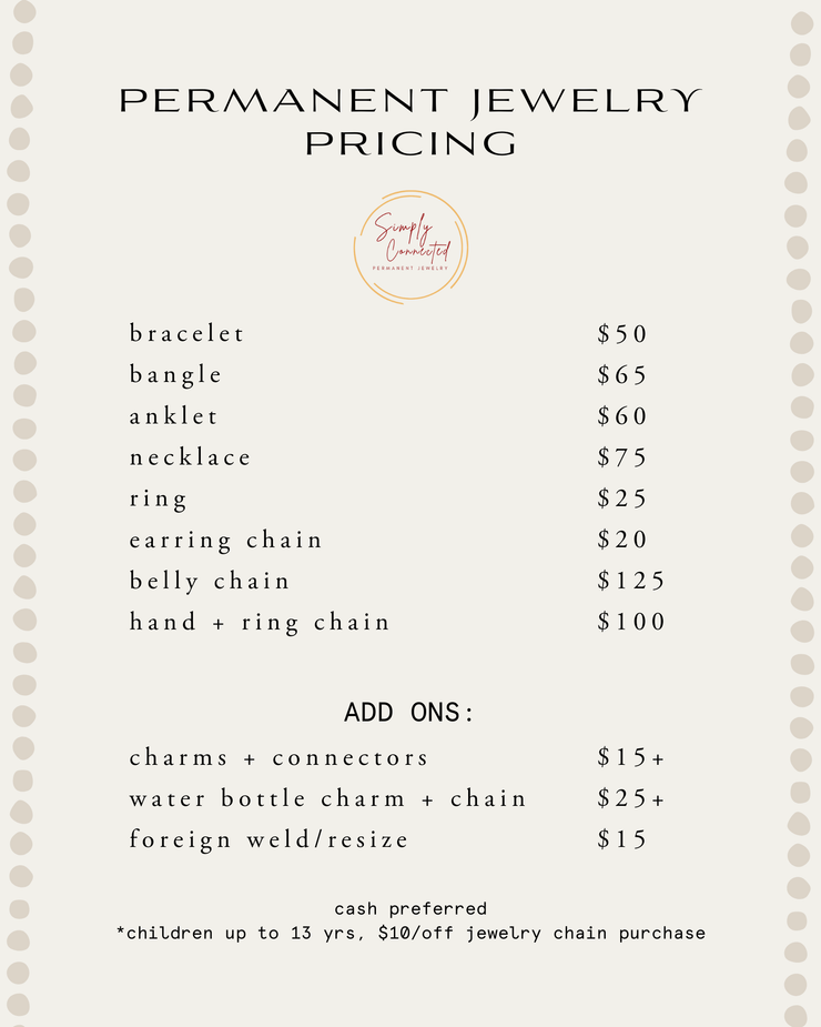 Piercing + Permanent Jewelry Pop Up!