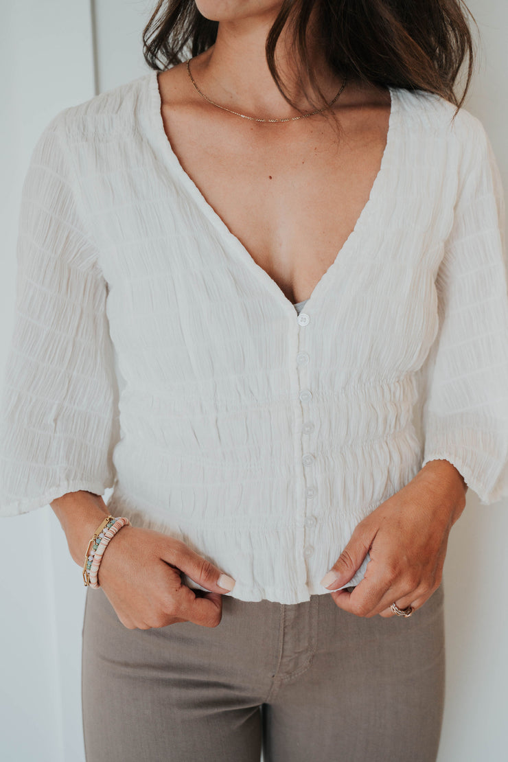 vanessa smocked top