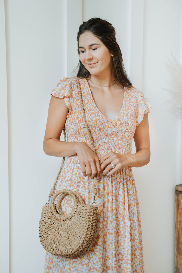 coastal daisies midi dress