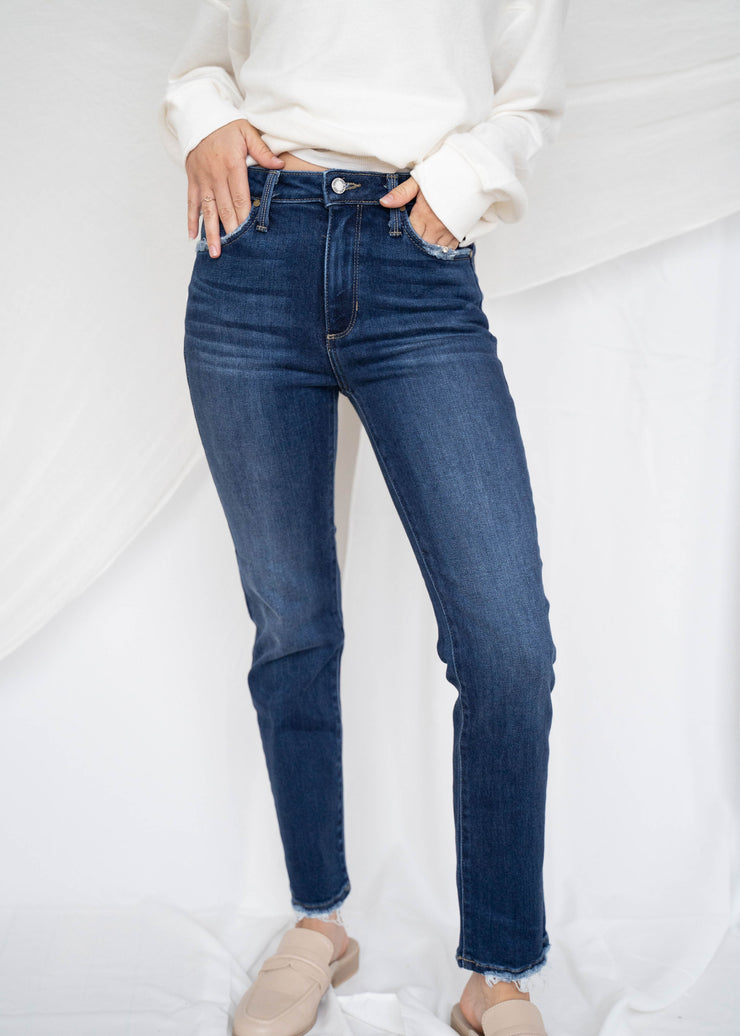 carley cut off straight leg jean