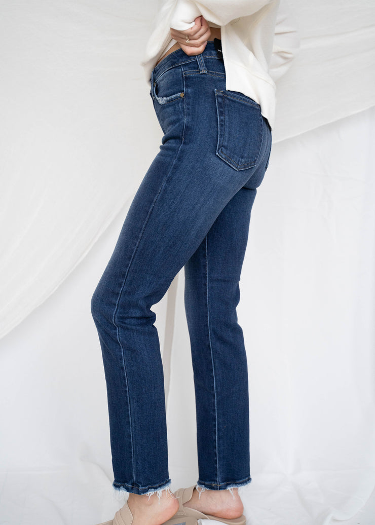 carley cut off straight leg jean