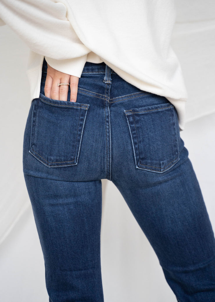 carley cut off straight leg jean