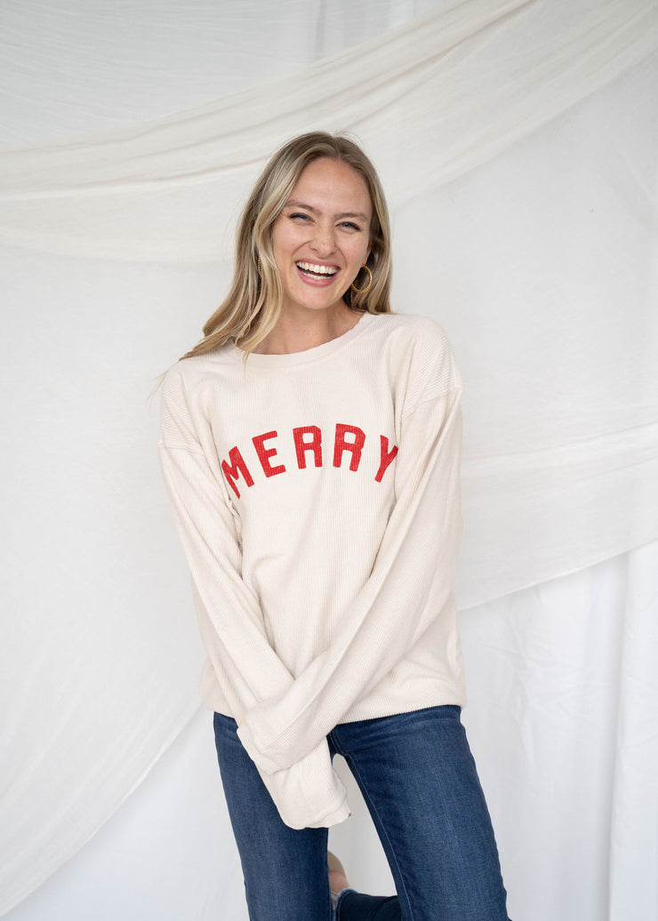 merry vintage thermal pullover