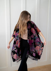 fleur embellished fringe kimono