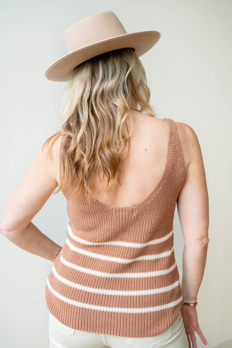 selene stripe knit tank