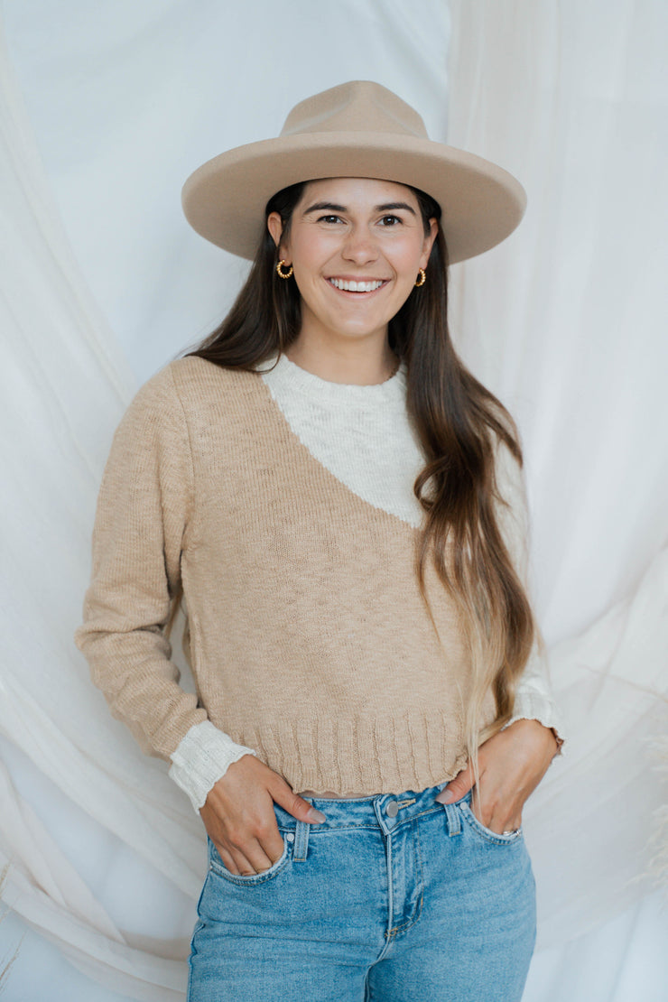 nadira color block sweater