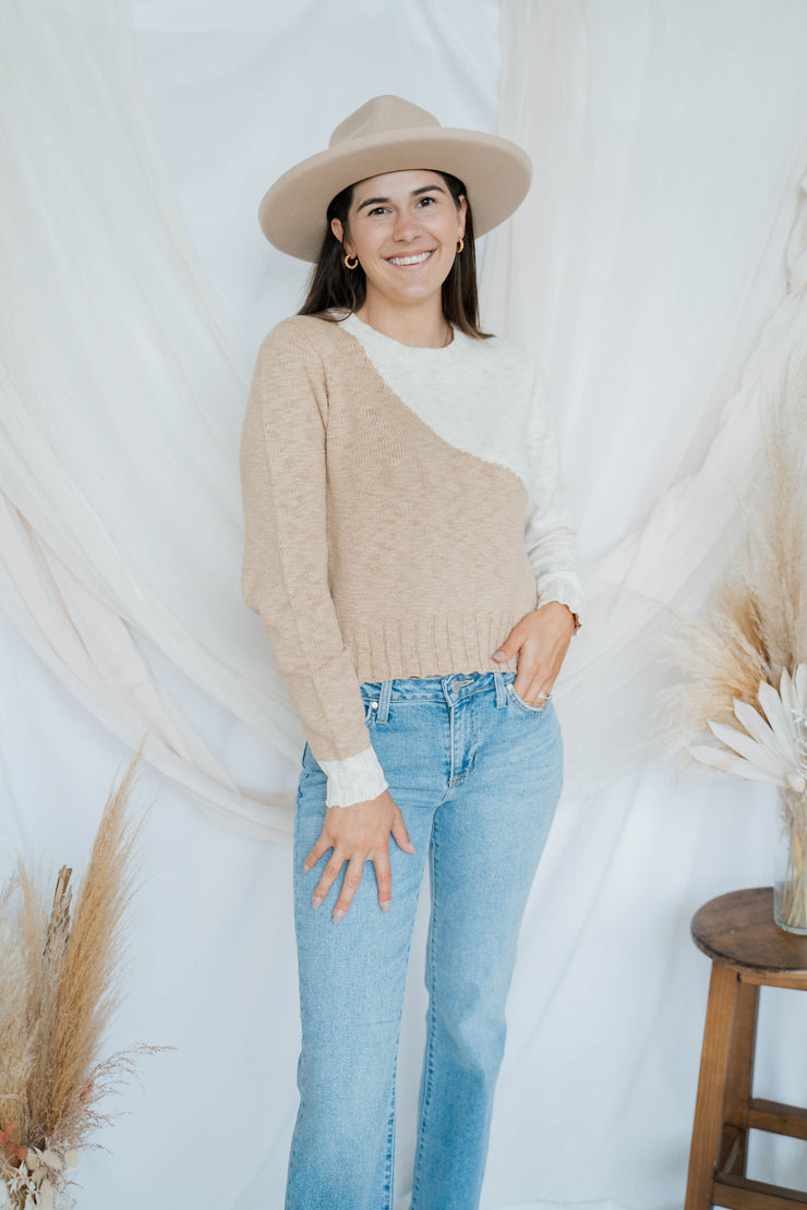 nadira color block sweater