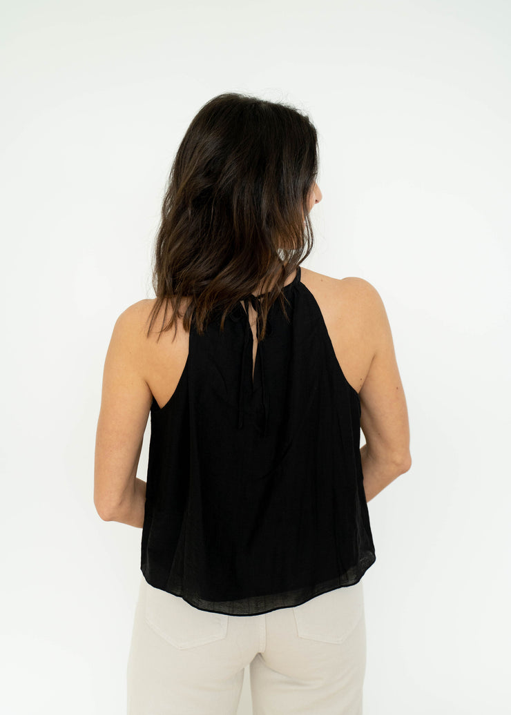 freely pleated halter top