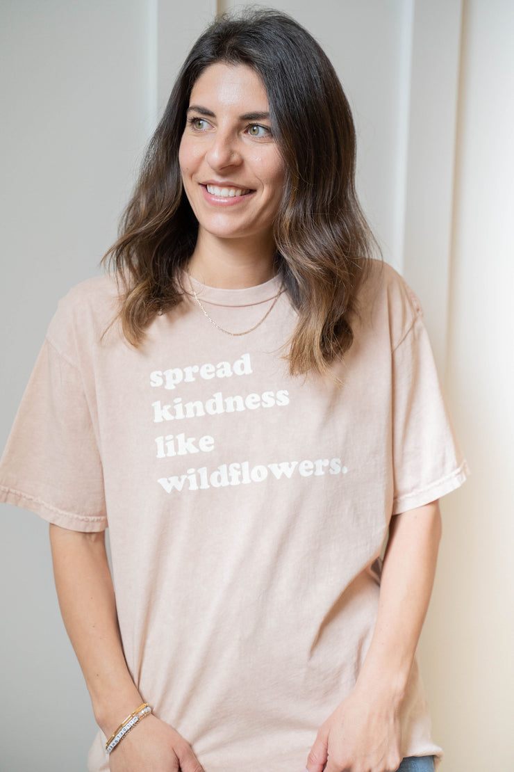 spread kindness like wildflowers graphic tee