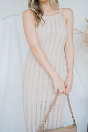 camille crochet midi dress