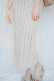 camille crochet midi dress