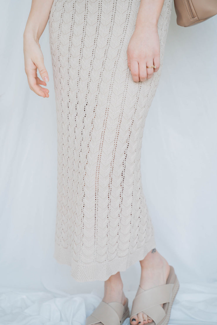camille crochet midi dress