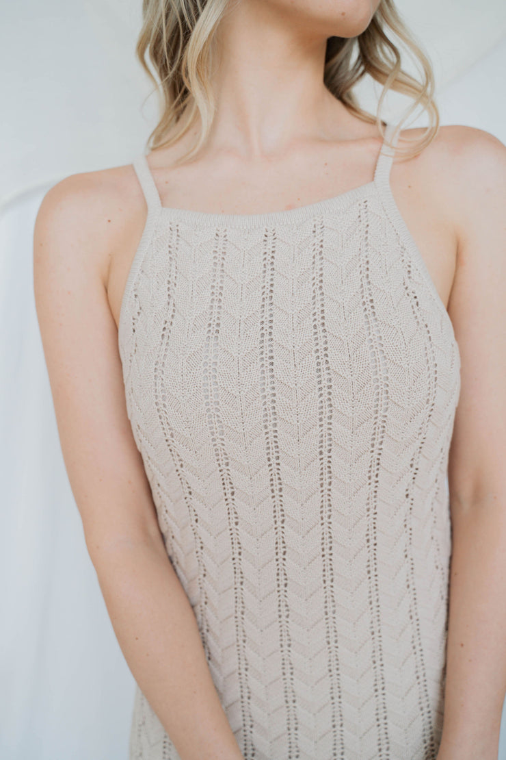 camille crochet midi dress