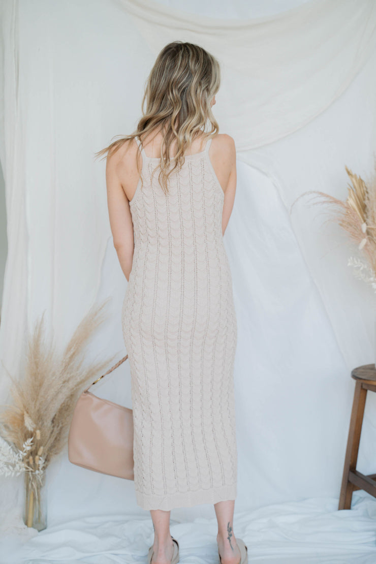 camille crochet midi dress