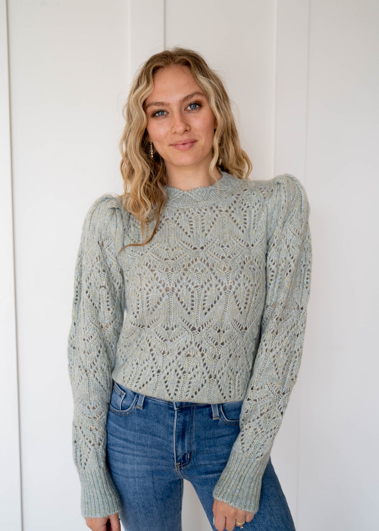 evy pointelle sweater
