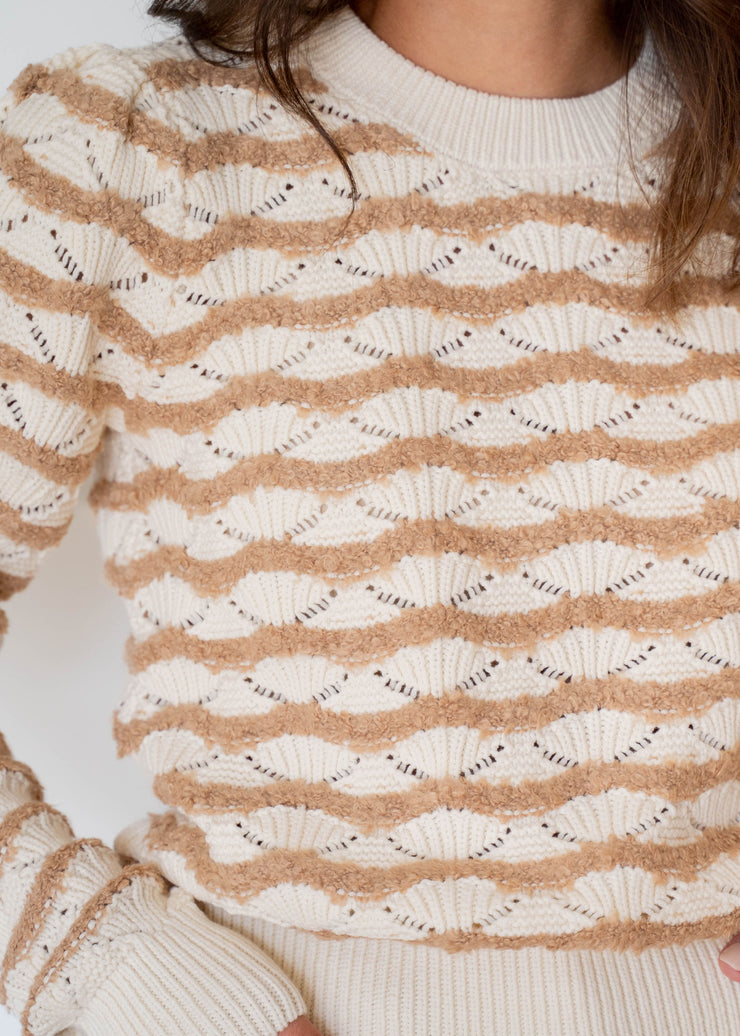 jaylani striped pointelle sweater