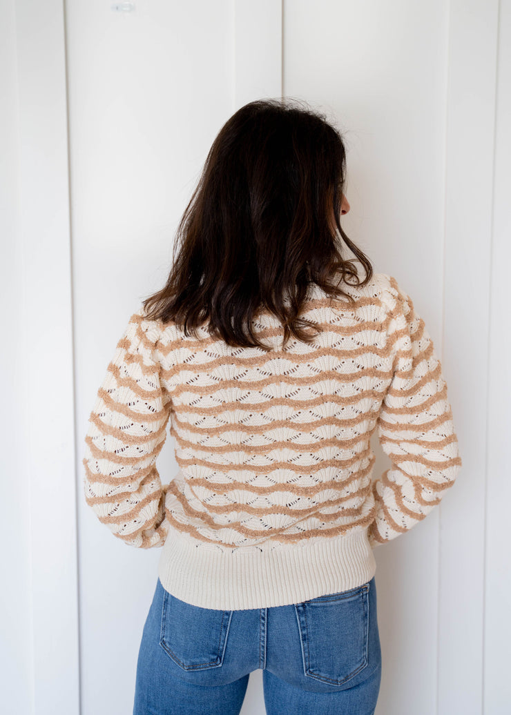 jaylani striped pointelle sweater