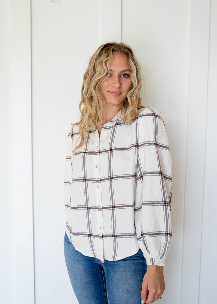 overland plaid blouse