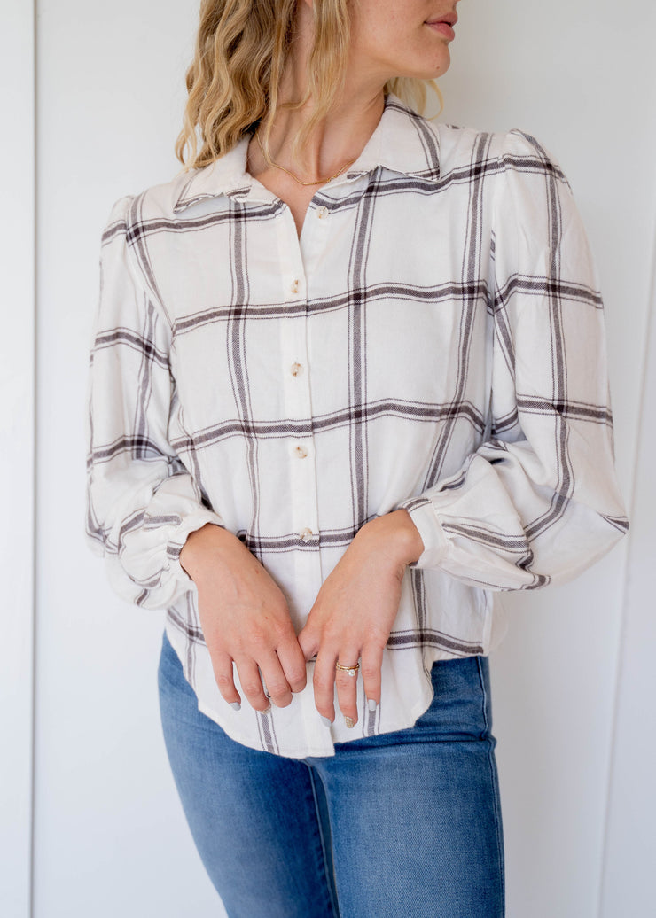 overland plaid blouse