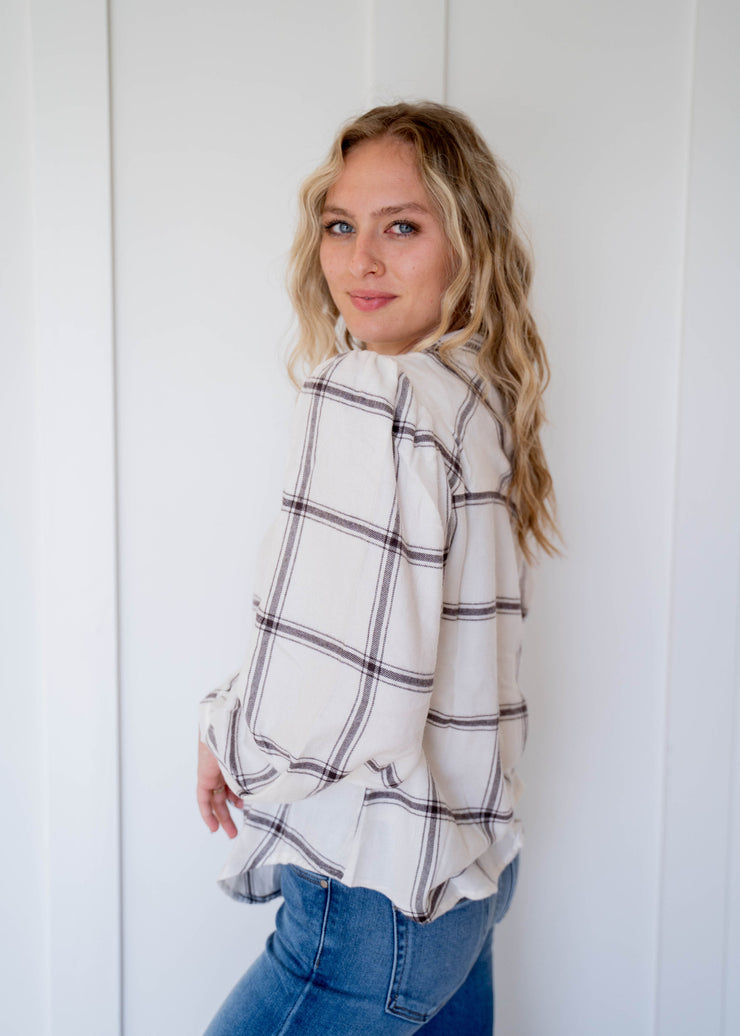 overland plaid blouse