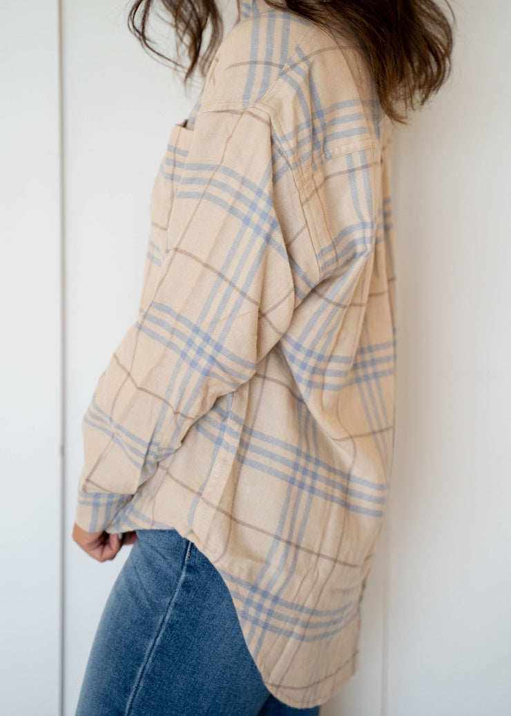 river plaid button up
