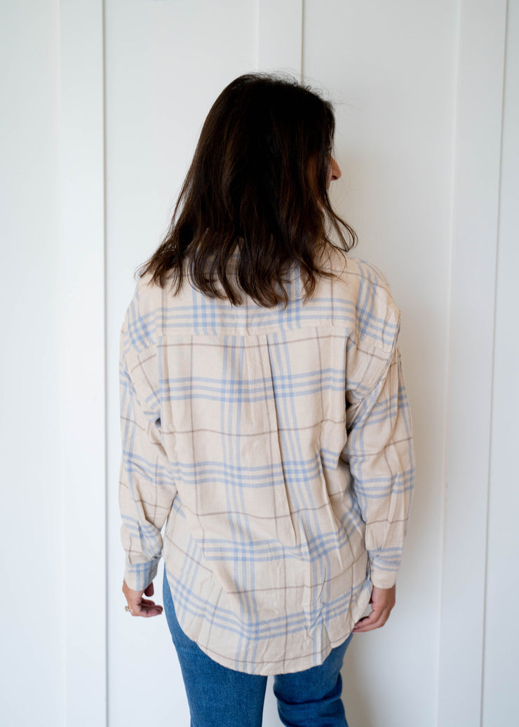 river plaid button up