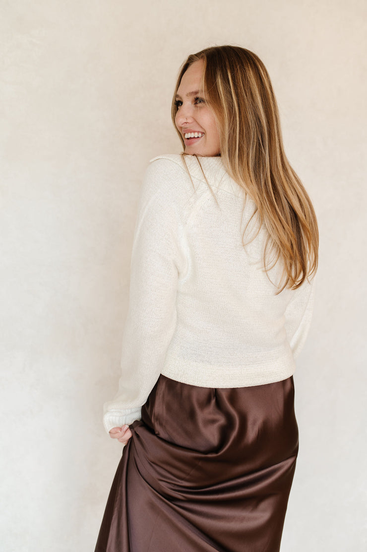 scarlet collared sweater