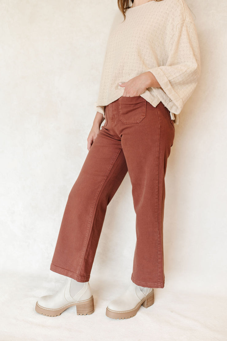 sailor patch pocket wide leg