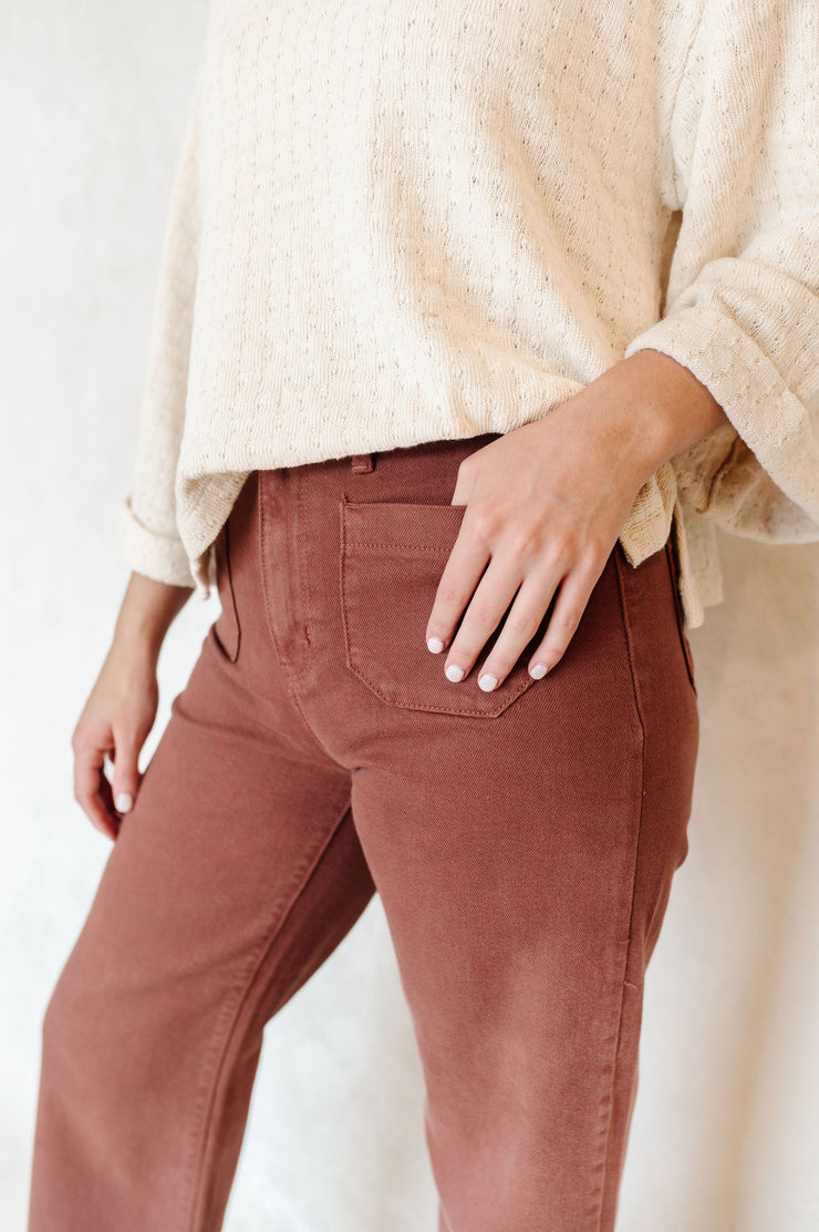 sailor patch pocket wide leg