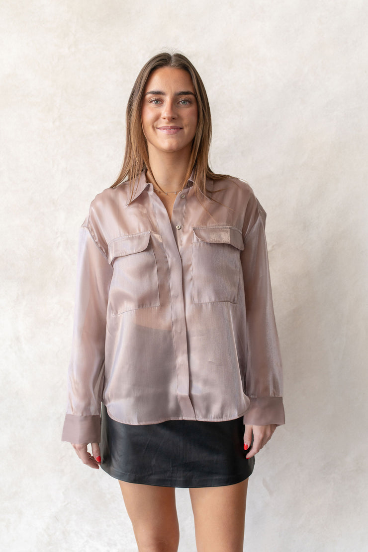 miranda sheer organza shirt