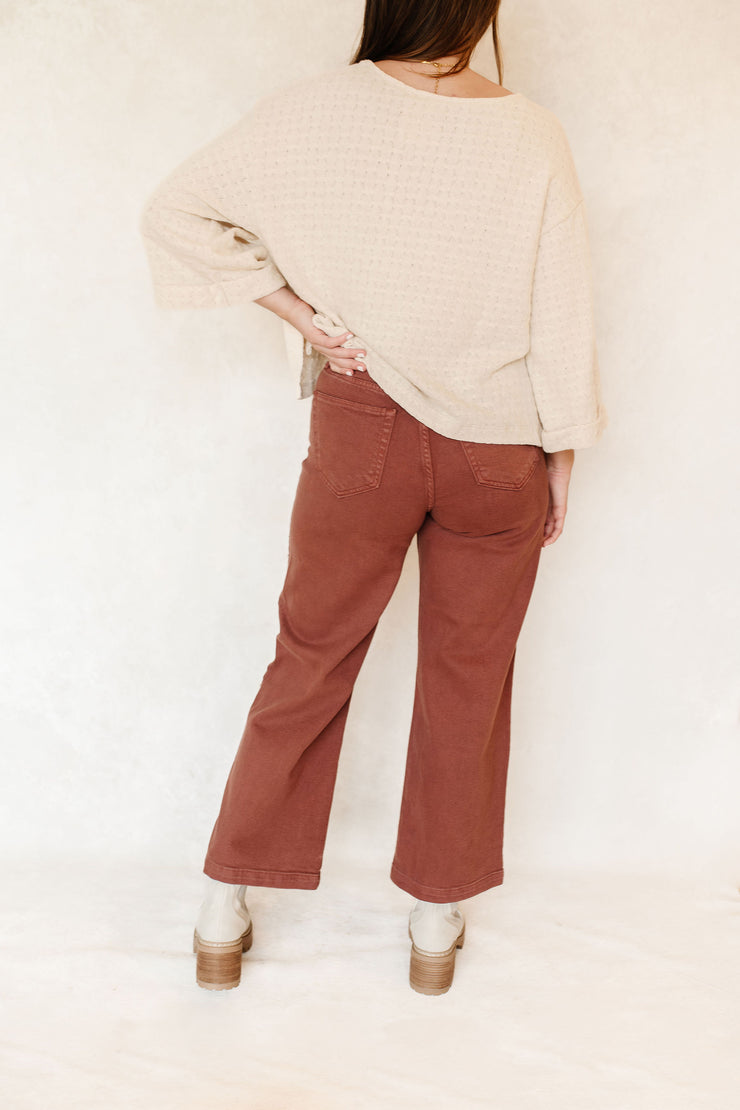 sailor patch pocket wide leg