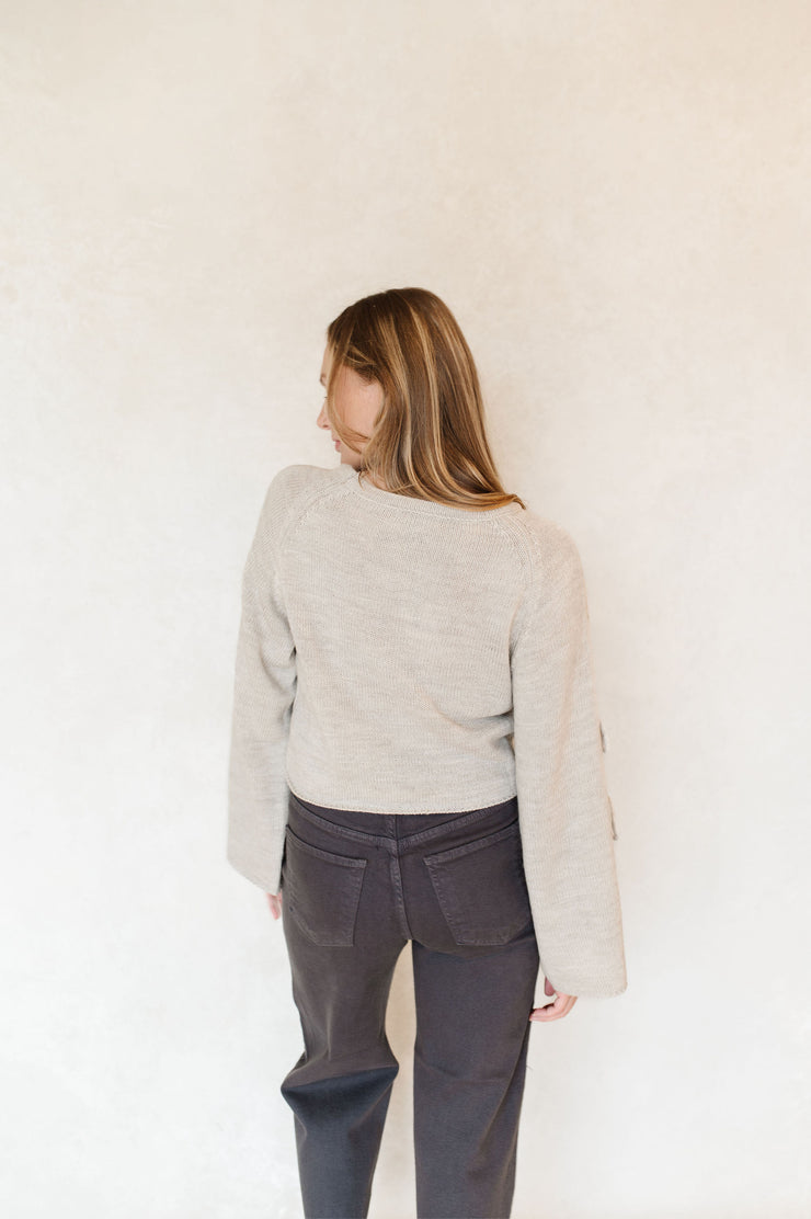 rachel tie sleeve sweater