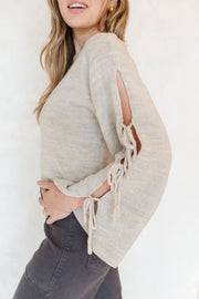 rachel tie sleeve sweater