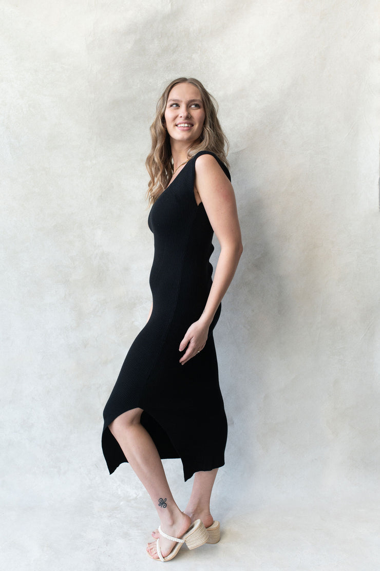 on my side ribbed sweater dress