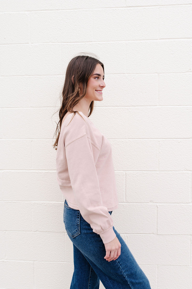 reversible twist sweatshirt