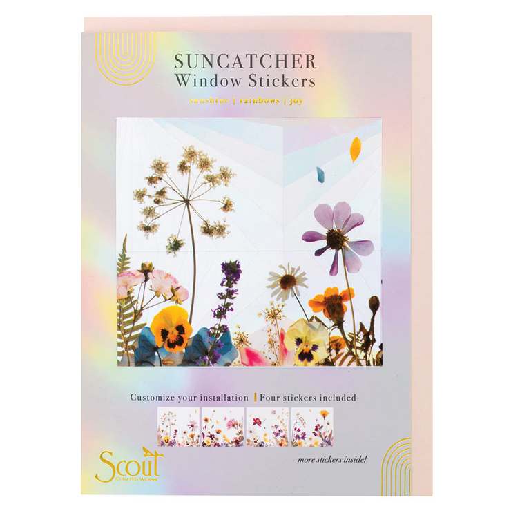 pressed flowers suncatcher sticker