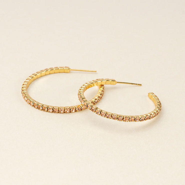 sparkle + shine small rhinestone hoops