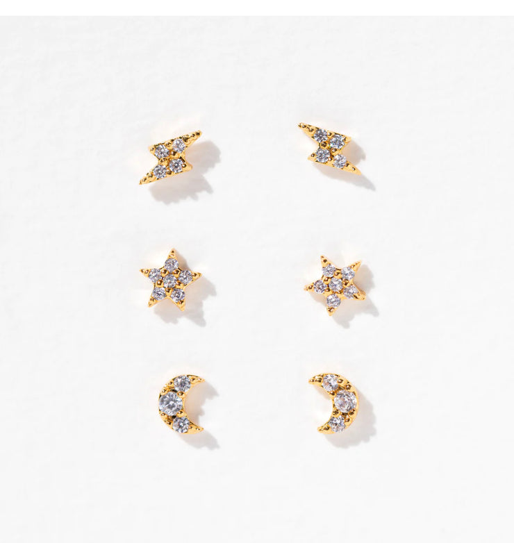 teeny tiny galaxy studs trio