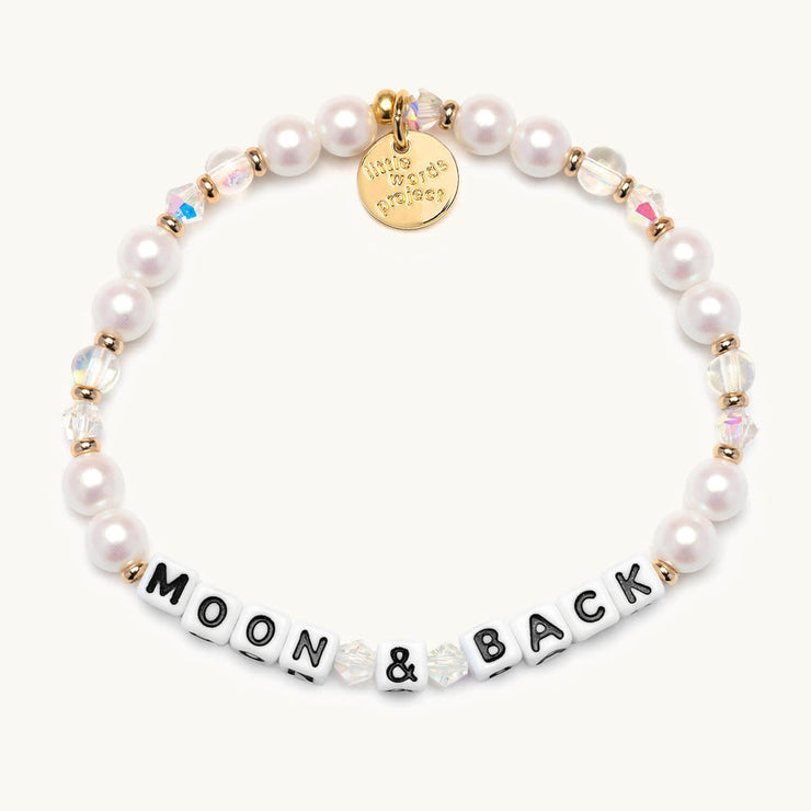 letter bead bracelet | moon + back