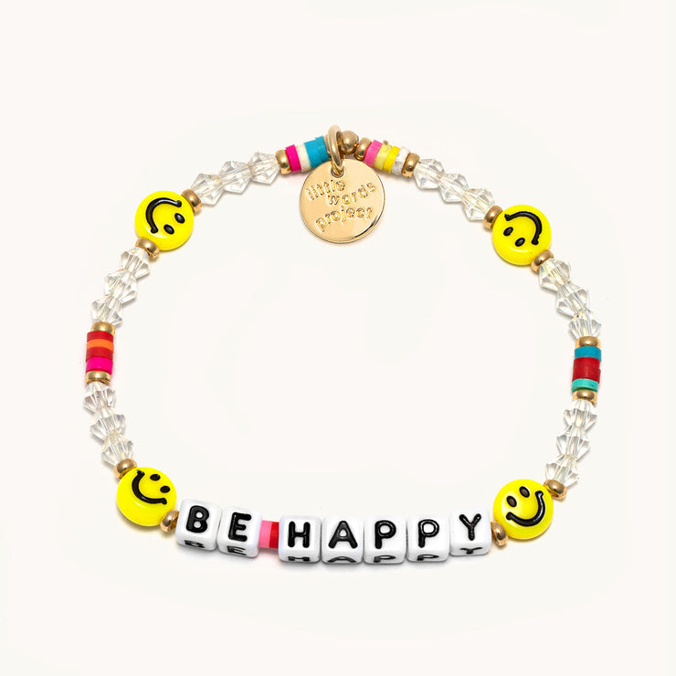 letter bead bracelet | be happy