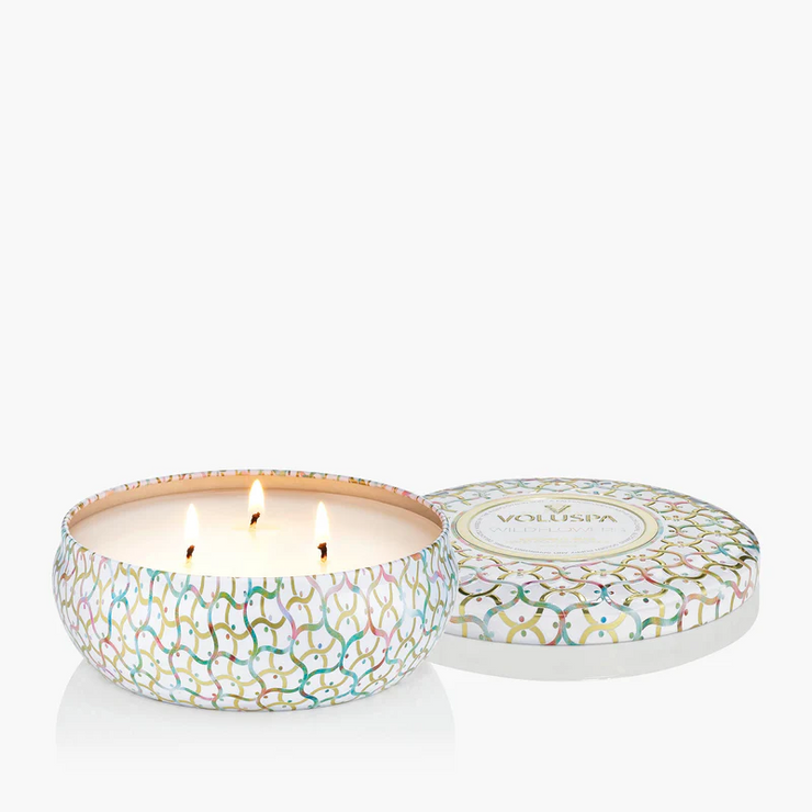 3 wick tin candle | wildflowers
