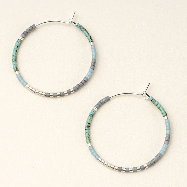 chromacolor miyuki small hoop | turquoise + silver