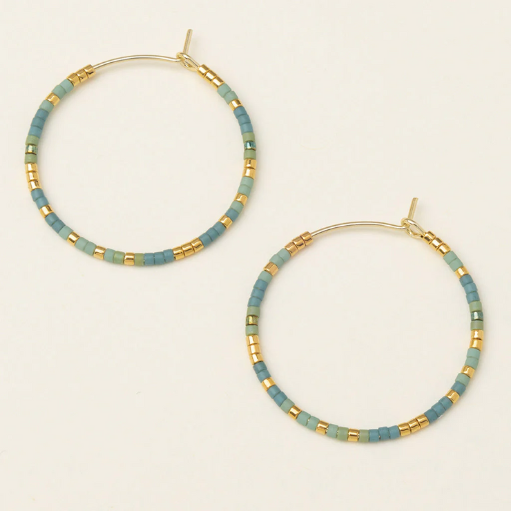 chromacolor miyuki small hoop | turquoise mint + gold