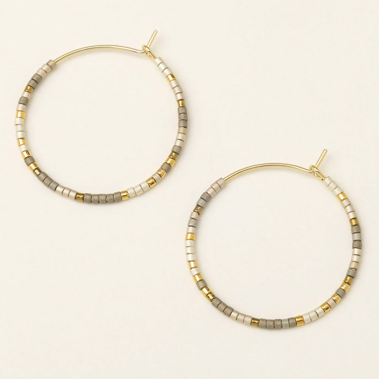 chromacolor miyuki small hoop | pewter + gold